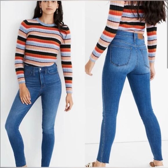 Madewell Womens 10" High-Rise Roadtripper Supersoft Jeans 24 raw hem - Picture 1 of 5